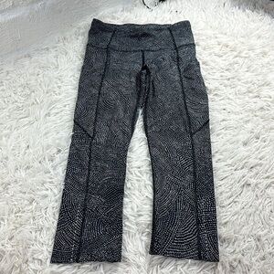 Lululemon Fast and Free Crop II 19" *Nulux Free Spirit Ice Grey Black